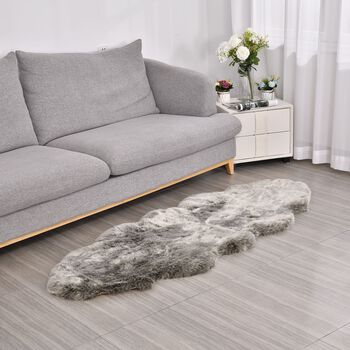Luxury Edition: Wolkenweicher 2200 GSM Kunstfell L&auml;ufer 60x180 cm, Silber