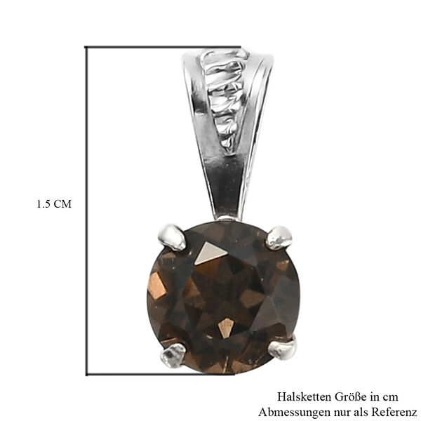 3er-Set Himmelblauer Topas, Roter Granat und Rauchquarz Anh&auml;nger 925 Silber platiniert ca. 2,83 ct image number 5