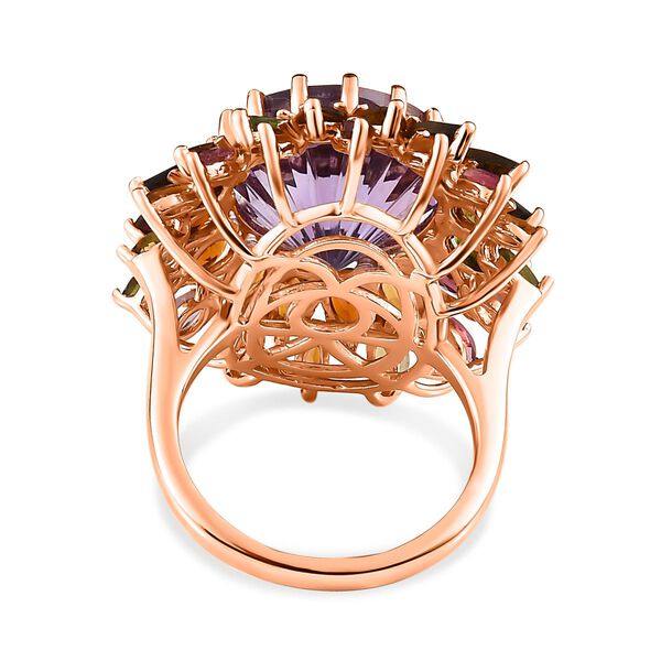 Hanabi Schliff - Rose De France Amethyst und mehrfarbiger Turmalin-Ring - 14,22 ct. image number 5