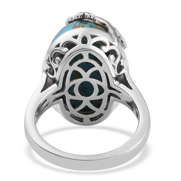 Blauer Mojave T&uuml;rkis Ring Messing Ionenbeschichtetes Platin  ca. 10,62 ct image number 6