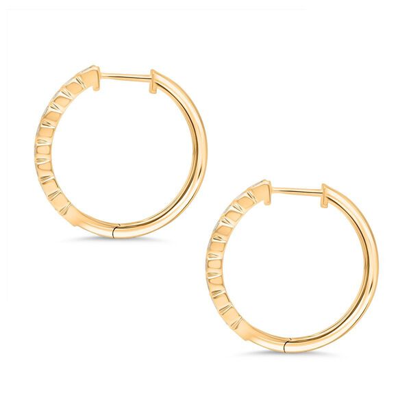 LUXURIANT 0,50 ct. SI Labor Diamant Ohrringe, 925 Silber 750 Gelbgold Vermeil image number 2