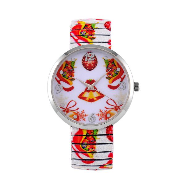 STRADA - Japanisches Uhrwerk, Flexible Uhr, Weihnachtsmotiv