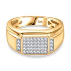 Moissanit Ring 925 Silber vergoldet (Größe 18.00) ca. 0,41 ct