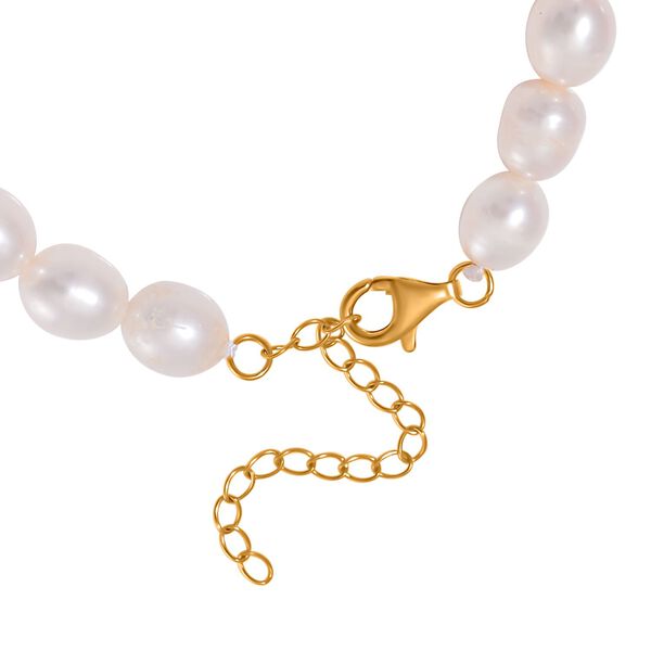 Weißes Süßwasserperlen-Armband, 19 cm image number 4