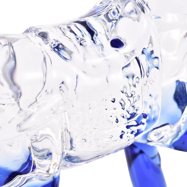 Dekorative Kristallglas-Pferdefigur auf quadratischem St&auml;nder, Gr&ouml;&szlig;e 12x12x6 cm, Blau image number 6