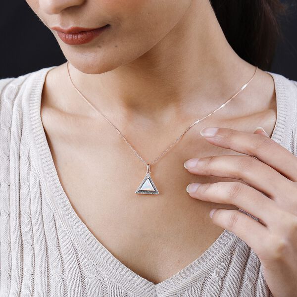 GP Art Déco Kollektion - Natürlicher, äthiopischer Welo Opal und Multi-Edelstein-Anhänger mit Kette - 1,76 ct. image number 9