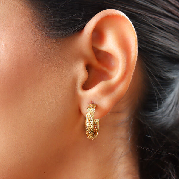 Stilvolle Creolen, 925 Silber vergoldet image number 3