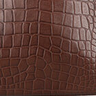 Schultertasche aus echtem Leder mit Kroko-Prägung, Größe 40x27x10,5 cm, Braun image number 9