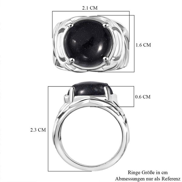 Blauer Sandstein Ring Messing (Gr&ouml;&szlig;e 17.00) ca. 9,61 ct image number 7