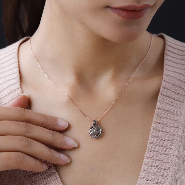 Nat&uuml;rlicher Champagner Diamant-Anh&auml;nger mit 50cm Kette - 0,75 ct. image number 2