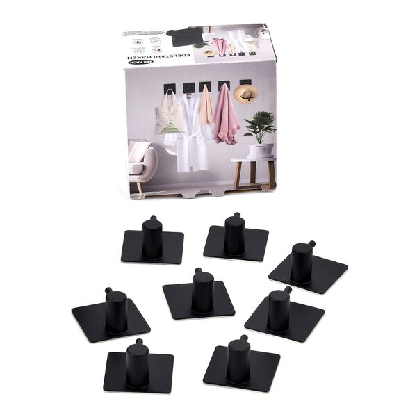 8er Set Metallhaken-Schwarz aus Eisen, 316L Edelstahl , 4.5 cml; Schwarz
