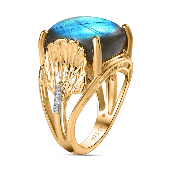 GP Italian Garden Kollektion- AAA Labradorit, Zirkon und Kanchanaburi blauer Saphir-Ring - 14,77 ct. image number 6