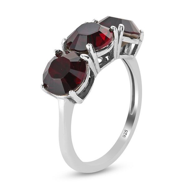 LUSTRO STELLA Österreichischer Granat Kristall Ring 925 Silber Platin-Überzug image number 4