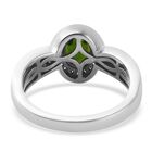 Natürlicher Chromdiopsid und Zirkon Halo Ring 925 Silber platiniert  ca. 0,99 ct image number 5
