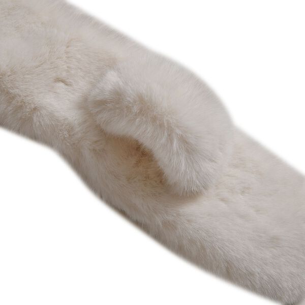 Flauschiger Kunst-Nerzpelz-Schlaufenschal, 89x11cm, Creme image number 4