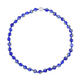 Murano-Stil, Murano-Glasperlen Design, Halskette, ca. 50 cm, Blau