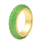 Grüner Jade-Ring, 925 Silber vergoldet (Größe 16.50) ca. 13,00 ct image number 3