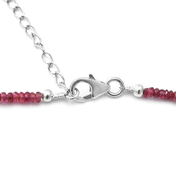 Niassa Rubin Rondelle Halskette ca. 45 cm lange 925 Silber ca. 35.70 ct image number 4