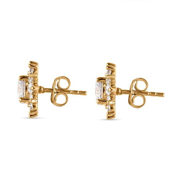 Wei&szlig;e Zirkonia Ohrringe, 925 Silber vergoldet ca. 4,39 ct image number 4