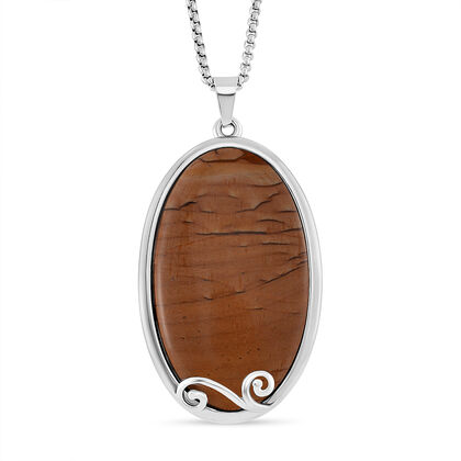 Bild Jasper Halskette ca. 60 cm Reiner Edelstahl ca. 60,80 ct