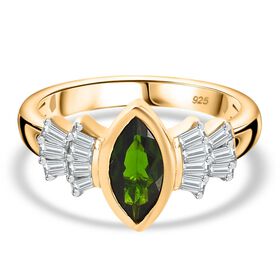 Nat&uuml;rlicher Chromdiopsid und Zirkon-Ballerina-Ring - 1,61 ct.