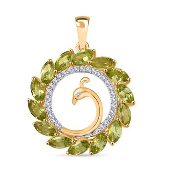 Nat&uuml;rlicher Peridot und Zirkon Anh&auml;nger - 3,95 ct.