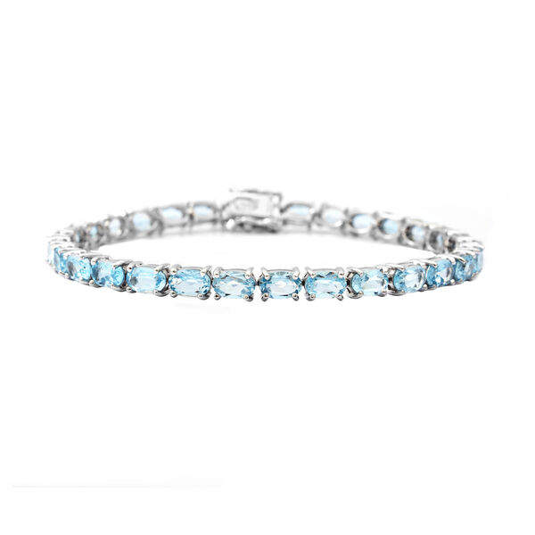 Himmelblaues Topas-Armband, ca. 20 cm, 925 Silber platiniert ca. 16,96 ct image number 0