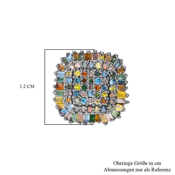 Natürlicher Champagner Diamant P, Roter Diamant Ohrringe 925 Silber platiniert ca. 1.00 ct image number 2