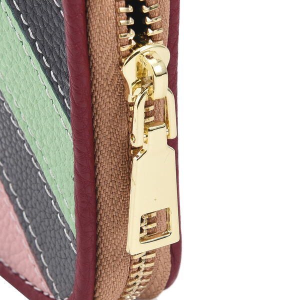 Chaos by Elsie: Patchwork Brieftasche aus 100% echtem Leder mit RFID Schutz, gestreift image number 6