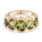 Peridot 5 Stein Ring 925 Silber 585 Vergoldet image number 0