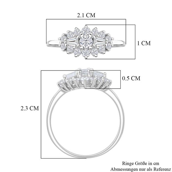 LUSTRO STELLA weißer Zirkonia Ring im floralen Stil image number 6