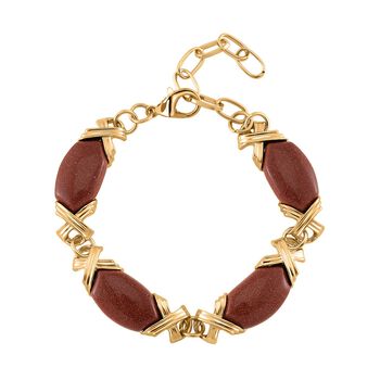 Sonnenstein Armband, ca. 15.25 cm + 5 cm Extender, gelb vergoldet ca. 65.00 ct