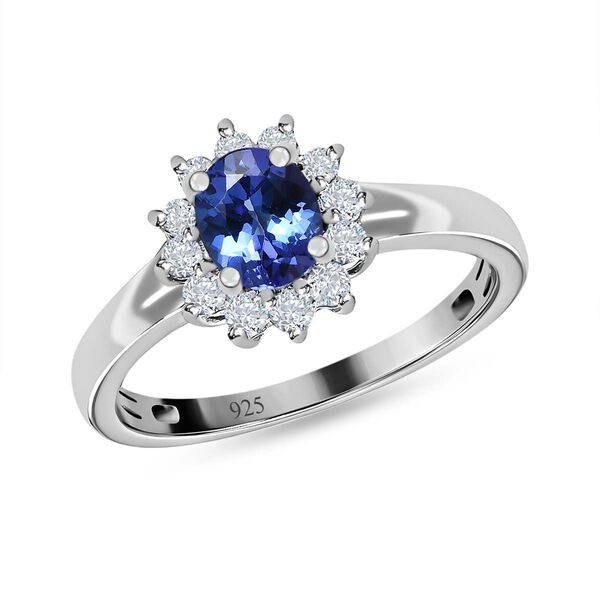 AAA Tansanit und Zirkon Halo Ring - 1,13 ct. image number 3