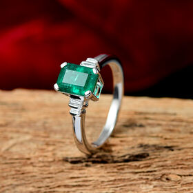 RHAPSODY AAAA Kagem sambischer Smaragd und VS-EF Diamant Ring in 950 Platin - 1,81 ct.