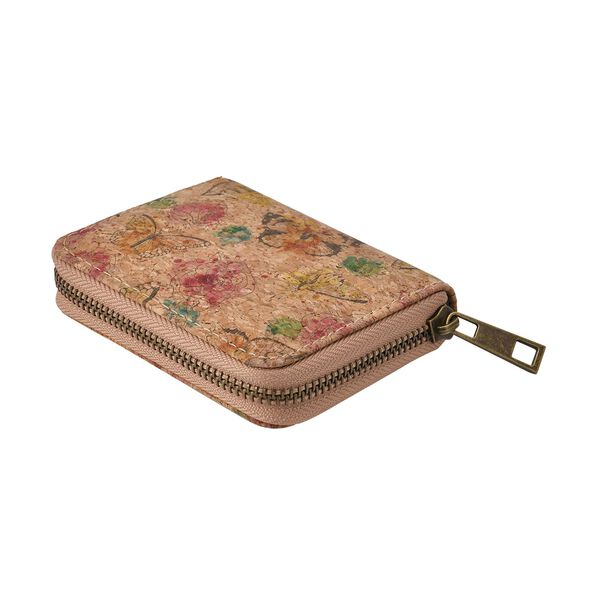 Geldbörse aus Naturkork, Schmetterling mit Blumenmuster image number 3