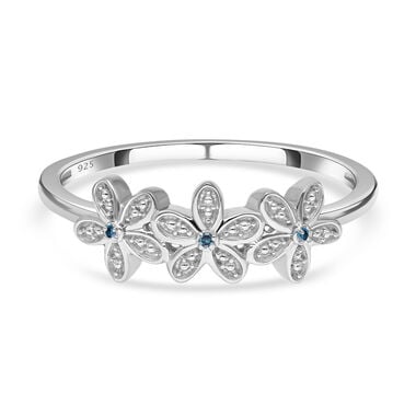 Floraler blauer Diamant-Ring