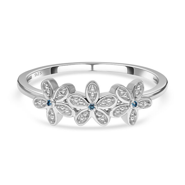 Floraler blauer Diamant-Ring image number 0