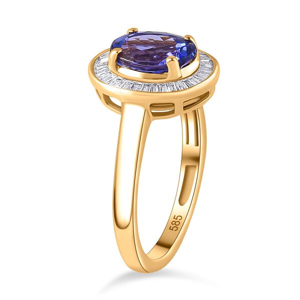 AAA Tansanit und Diamant Ring in 585 Gold - 1,88 ct. image number 7