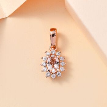 AA Morganit und wei&szlig;er Zirkon Anh&auml;nger, ca. 0,67 ct.