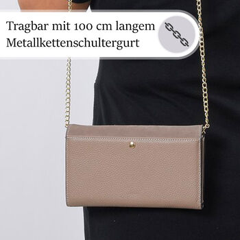 100% Echtleder Clutch mit RFID Schutz, Beige