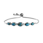 Blaues Mojave Türkis Armband, ca. 26.75 cm, Ionenbeschichteter Stahl ca. 3.87 ct