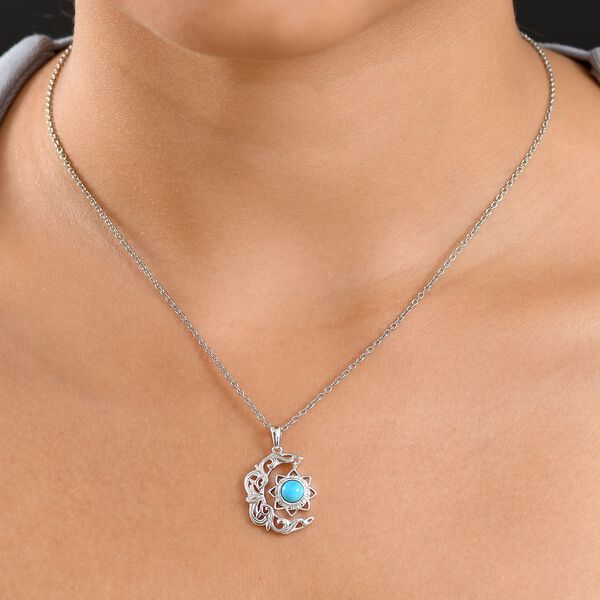 EverTrue Sleeping Beauty Türkis Anhänger mit 50cm Kette in Silberton - 0,41 ct. image number 3