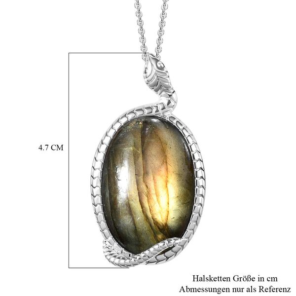 Labradorit-Anh&auml;nger mit Kette - 33,88 ct. image number 7