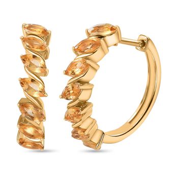 Citrin Ohrringe 925 Silber Gelbgold Vermeil ca. 3.02 ct