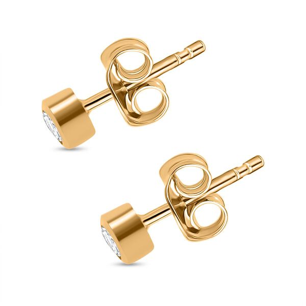 LUXURIANT SI Labor Diamant Ohrringe, 925 Silber 750 Gelbgold Vermeil - 0,25 ct. image number 4