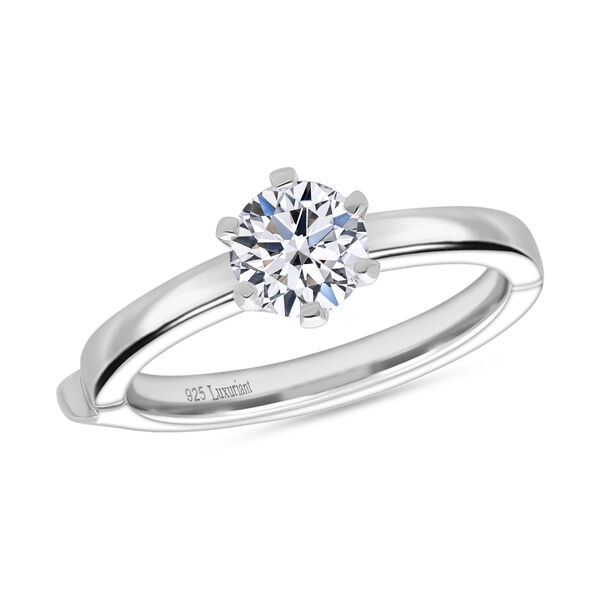 LUXURIANT SGL zertifizierter SI-GH Labor Rund-Diamant Ring, 925 Silber rhodiniert - 1 ct. image number 3
