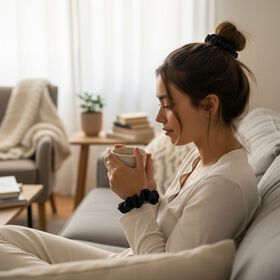 LA MAREY 2er-Set Scrunchies aus 19mm 100% Maulbeerseide, Schwarz