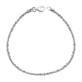 Diamantschliff Rockkette Armband 19cm in rhodiniertem Silber