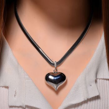 Herz Halskette in Silberton, 45+5 cm