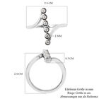 Moissanit Bypass Ring 925 Silber rhodiniert (Größe 16.00) ca. 0,15 ct image number 5